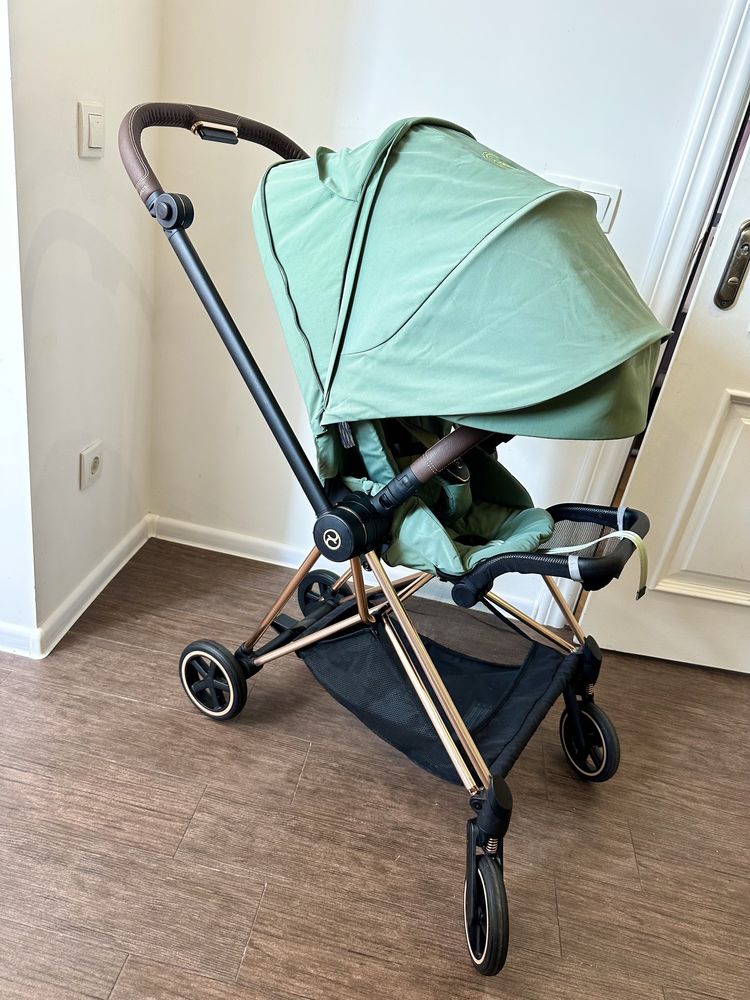 Коляска cybex mios 4.0 2024 green leaf rose gold 2 в 1 люлька прогулка