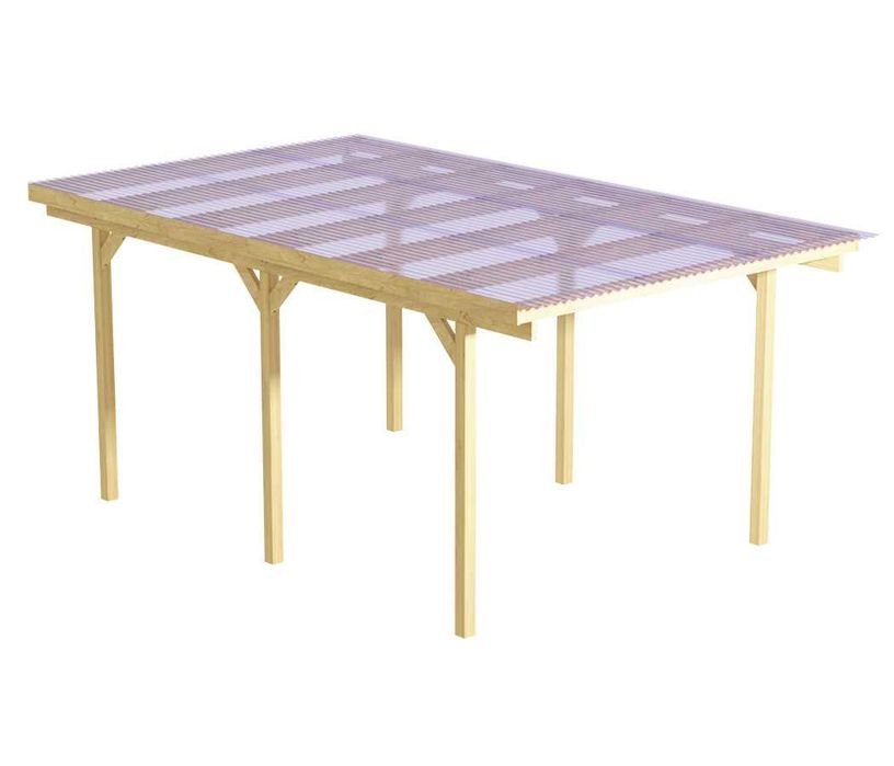 Wiata garażowa, zadaszenie, carport 300x500x210cm z dachem bezbarwnym