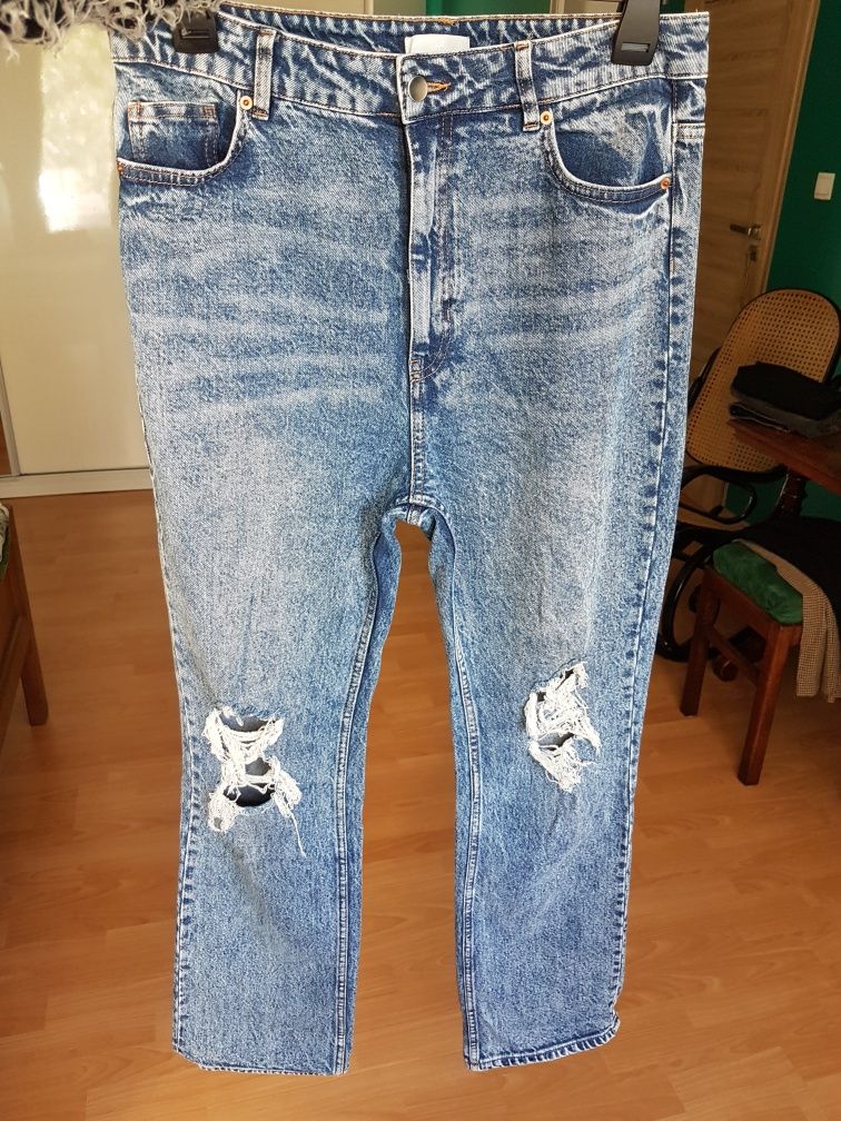 Dżinsy H&M 44 przetarcia