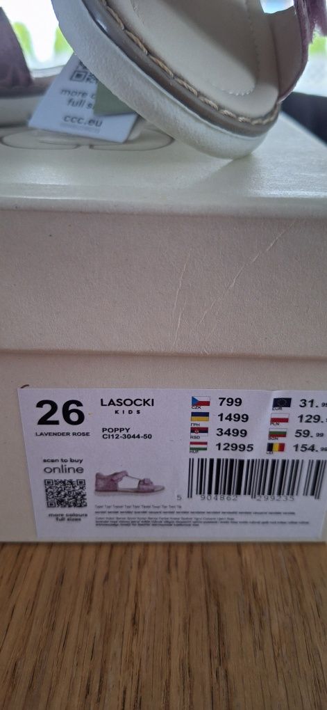 Różowe sandały 26 Lasocki nowe z metką