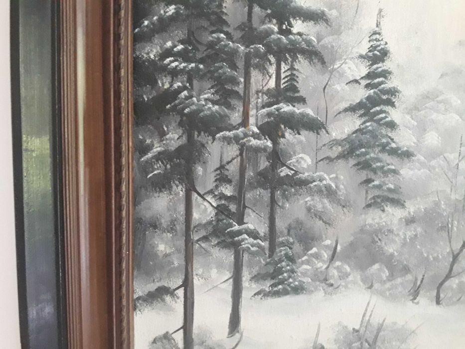 Obraz olejny na płótnie - pejzaż zimowy