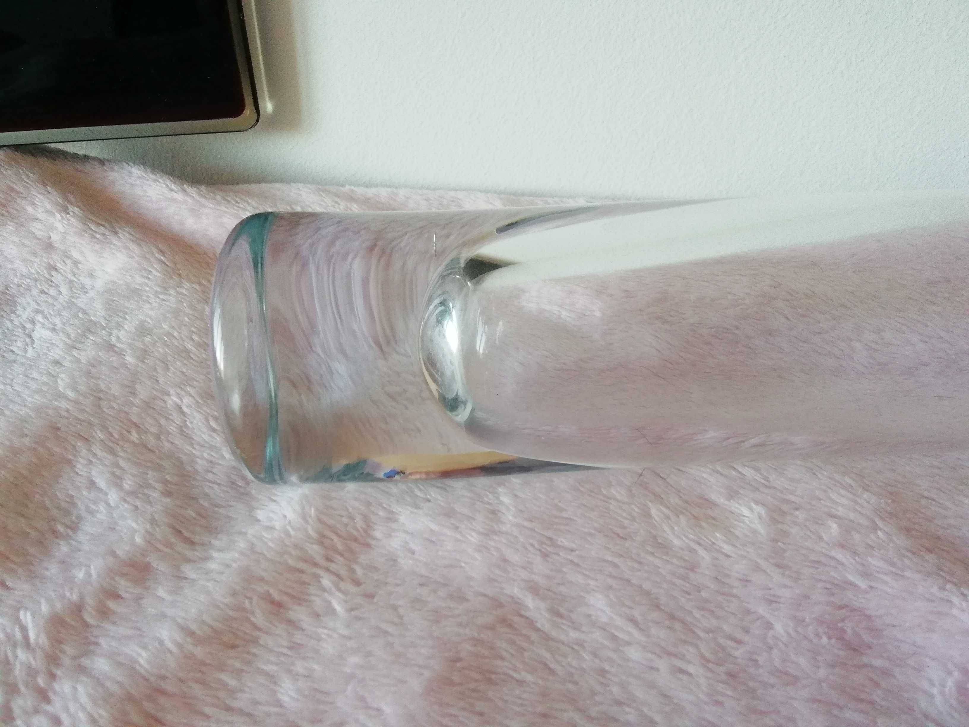 Wazon szklany tuba cylinder wys. 40 cm grube szlifowane szkło