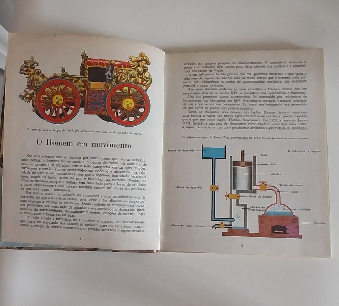 Livro Os primeiros automóveis da Verbo 1966