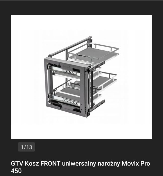Kosz narożny GTV Movix Pro uniwersalny chrom / antracyt