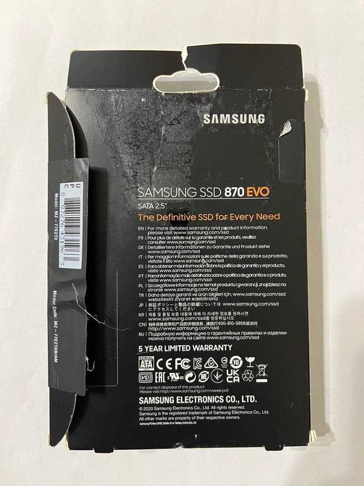 Б/В SSD накопичувач Samsung 870 EVO 2 TB (MZ-77E2T0BW)