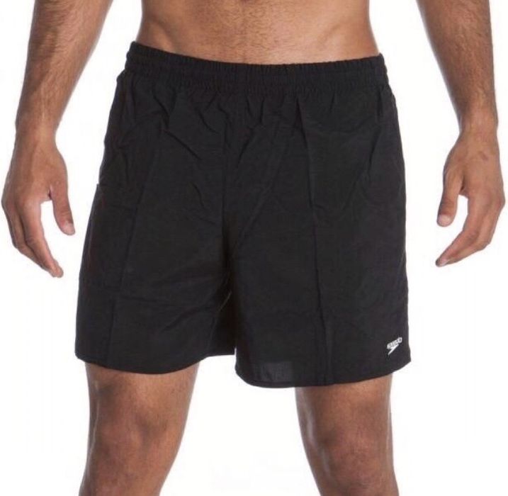 Czarne chłopięce krótkie spodenki szorty kąpielowe haftem Speedo [128]