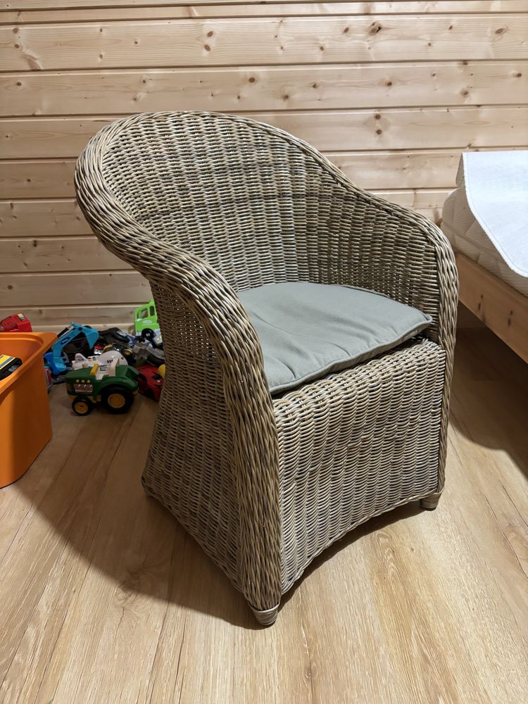 Ikea wiklinowy ratanowy fotel fotelik dzieciecy boho etno styl