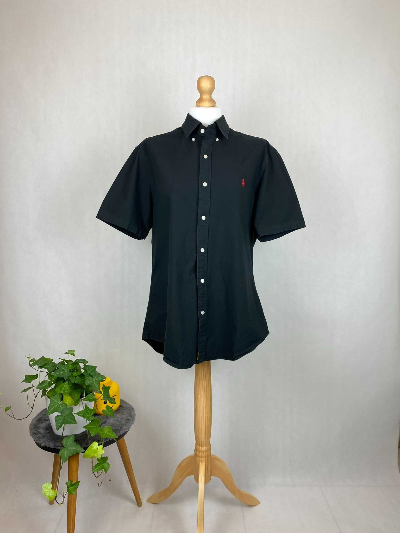 koszula polo ralph lauren krótki rękaw czarna nowa kolekcja qr kod