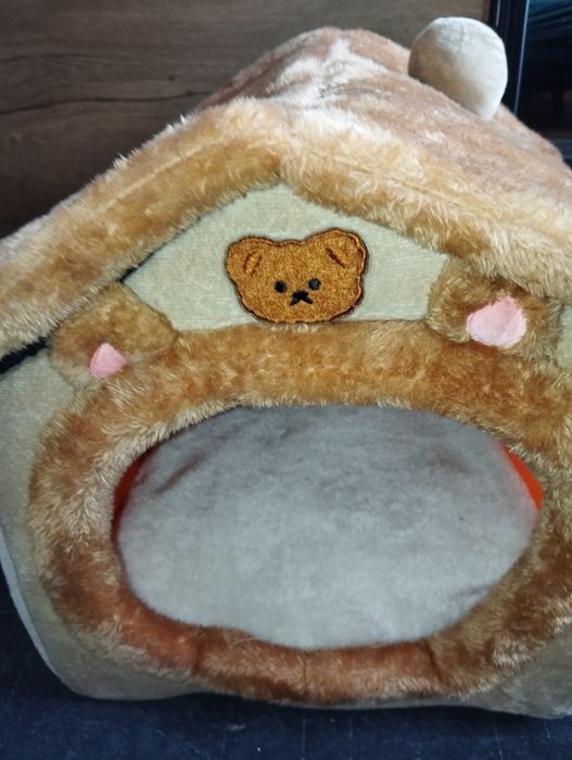 Ciepła zimowa pluszowa buda dla psa kota kojec