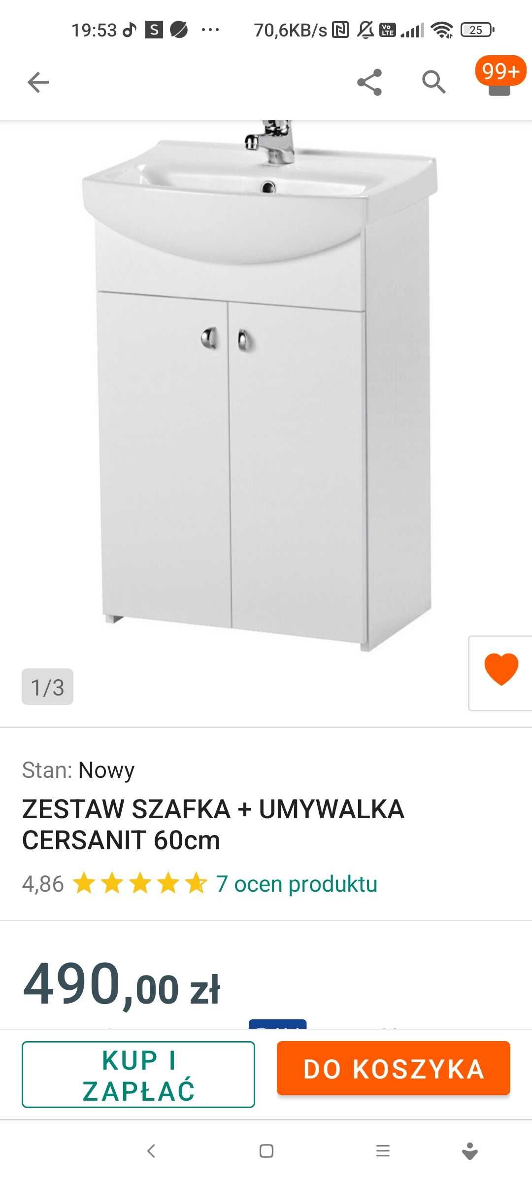Szafka łazienkowa z umywalką