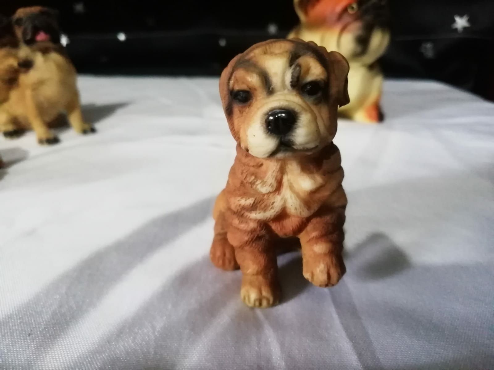 4 figurki pieski buldog buldożek mops shar pei