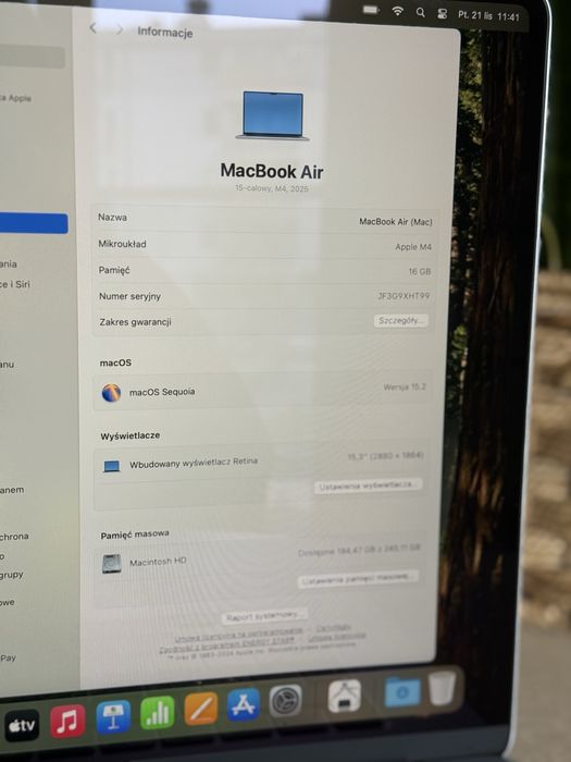 Apple MacBook Air 15” M4  16 GB 256 GB  błekitny
