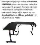 Biurko gamingowe COBRA CRF4552RGB Czarne