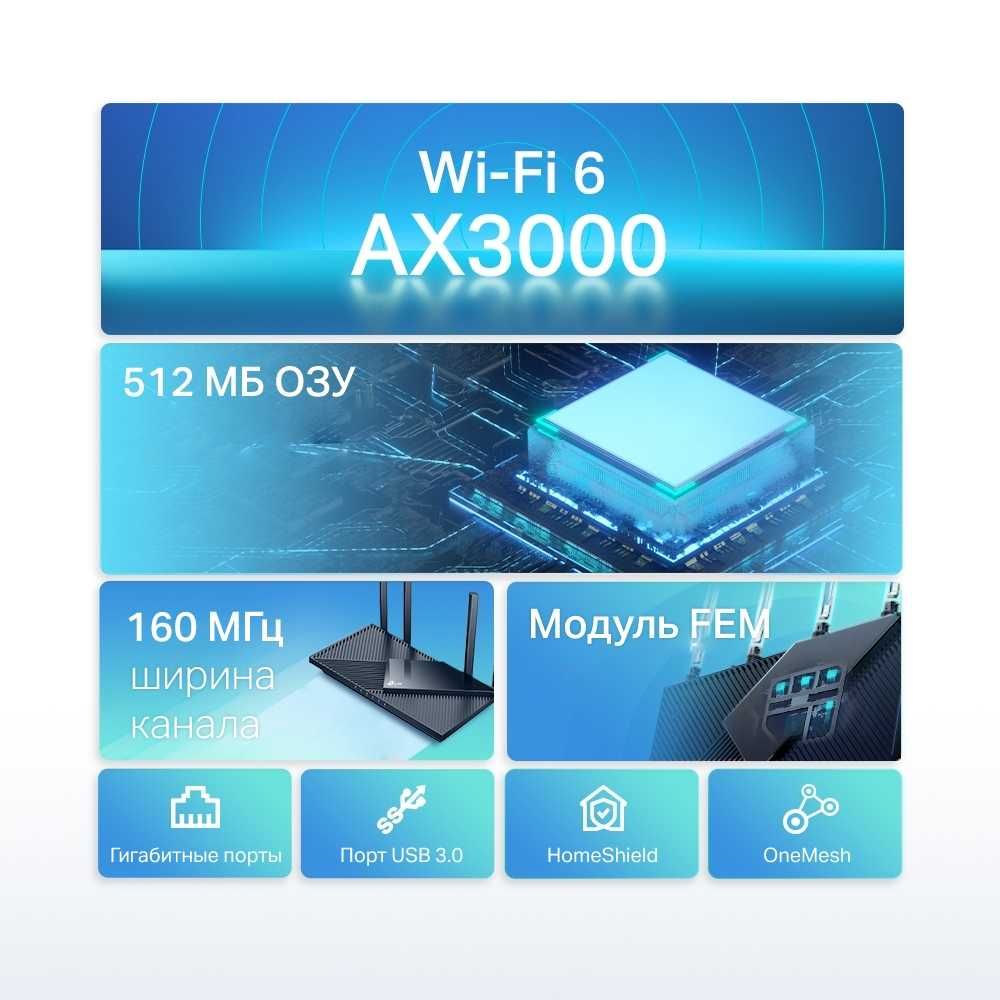 Новый Mesh WiFi 6 Гигабитный 5 ГГц Роутер Tp-Link Archer AX55 AX3000