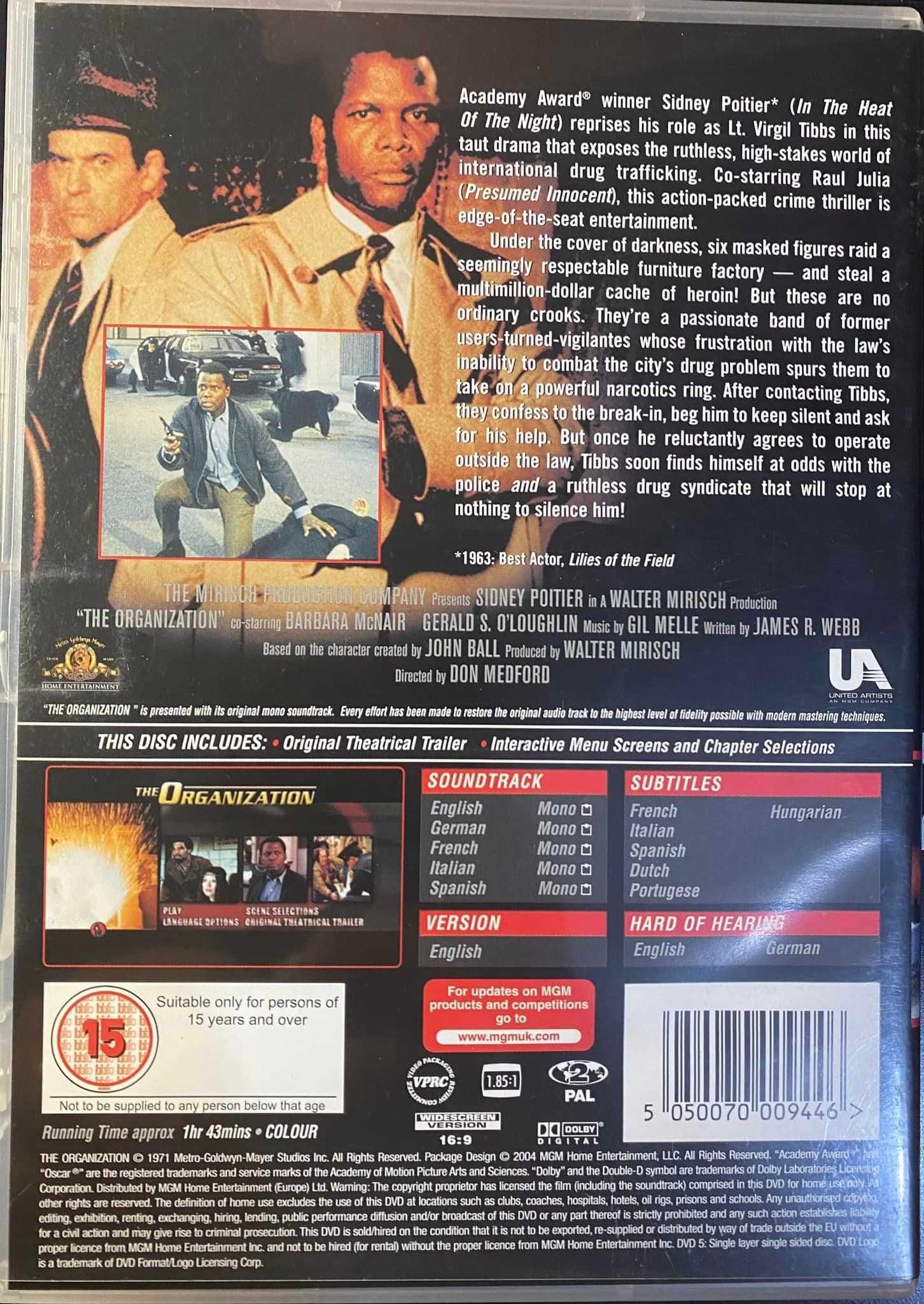 DVD "A Organização", Edição Inglesa, Legendas PT-PT