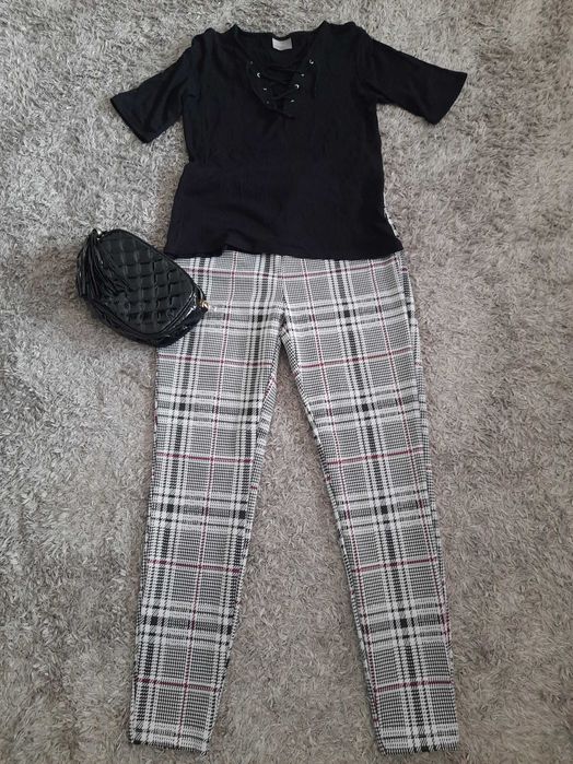 Nowe spodnie w krateczkę M