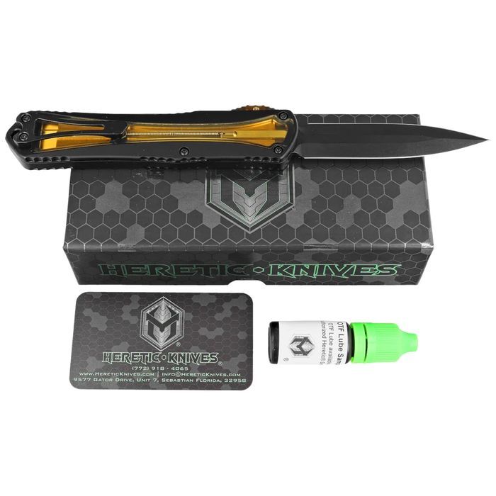 Nóż automatyczny OTF Heretic Manticore X D/E Black Aluminum/Ultem,