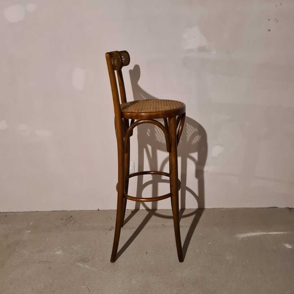 stołek barowy thonet rattan lata 60 70 Włochy PRL vintage retro