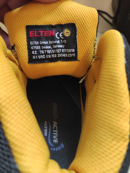 Męskie bezpieczne buty robocze Elten Grant Mid yellow r. 42 27,5 new
