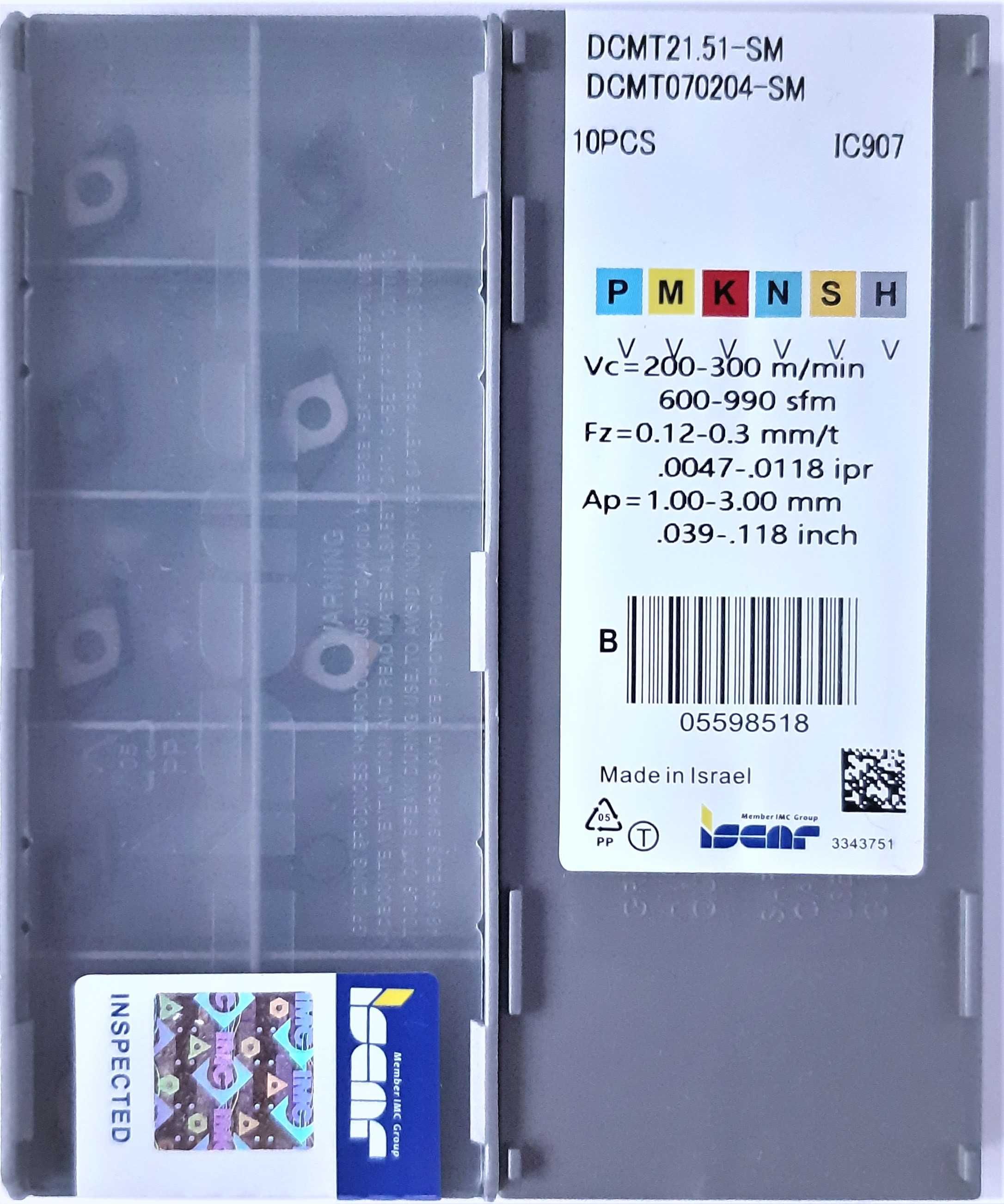 Płytki wieloostrzowe tokarskie DCMT 070204 IC908 Iscar