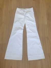 bootcut szerokie białe spodnie jeansy 7 for all mindkind dzwony