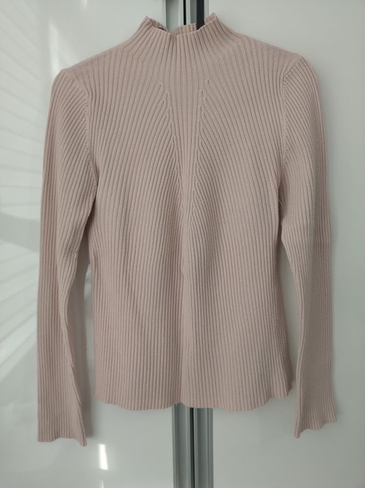 New Look prążkowany golf jasnoróżowy pudrowy róż M