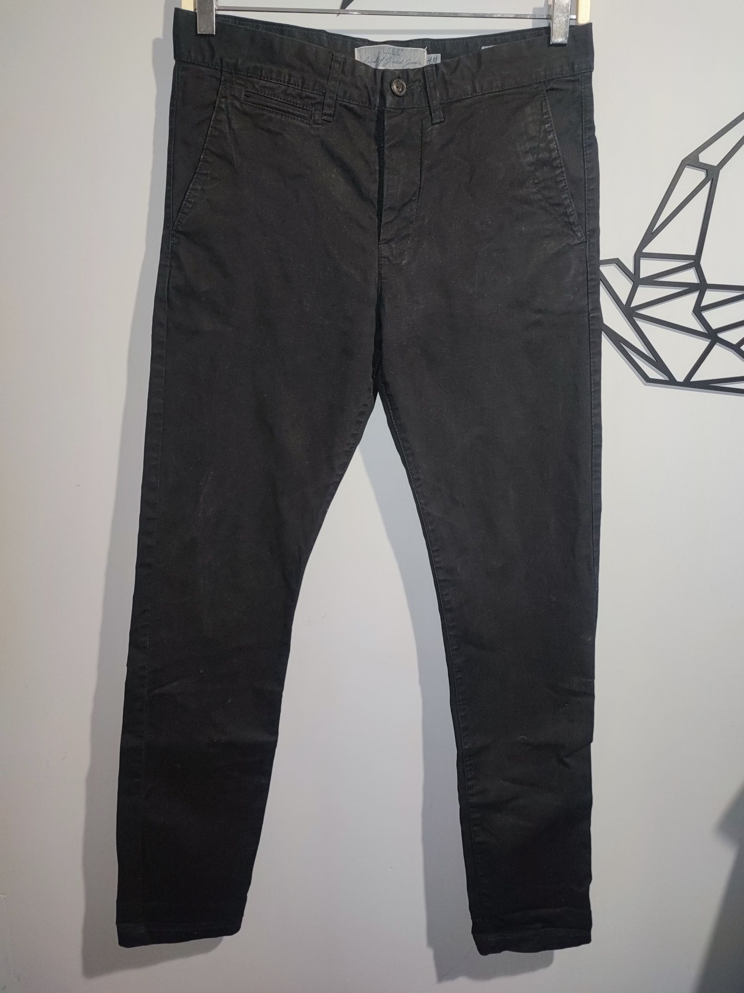 Czarne spodnie jeansy męskie H&M 29