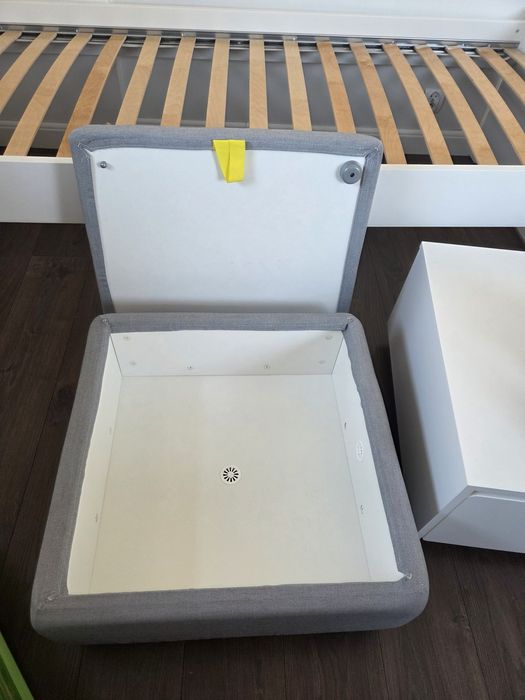 ŁÓŻKO IKEA SLAKT 90×200 cm rama łóżka i 2 pojemniki do przechowywania