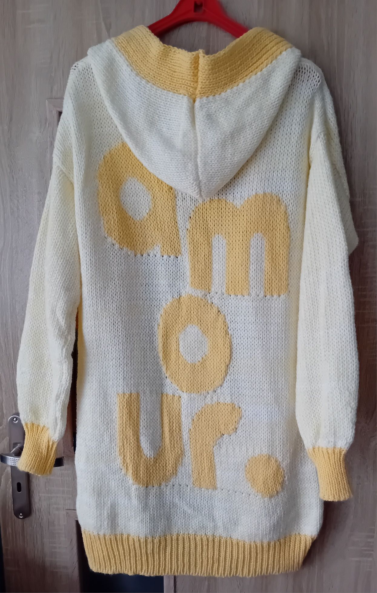 NOWY damski akrylowy sweter (kardigan), rozm. L/XL