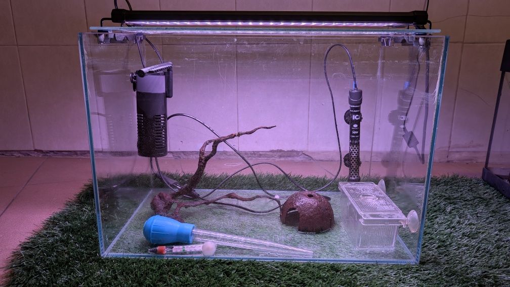 Aquário extra claro + luz led Rgb