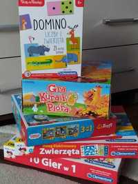 Zestaw edukacyjnych gier i puzzli 4 + stan Bardzo Dobry