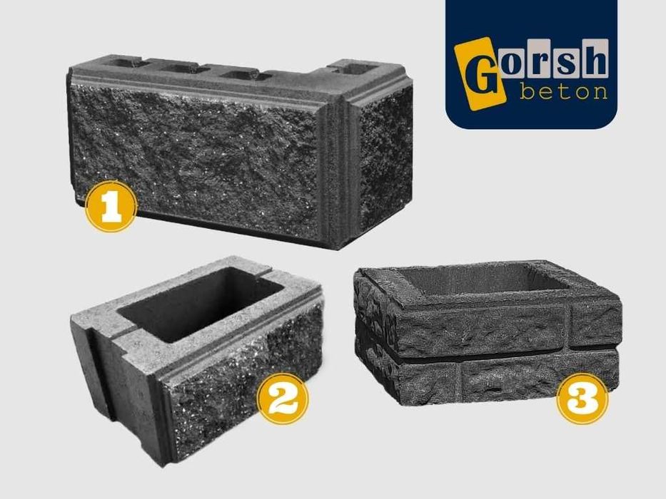 Блок для стовпа ("колотий"/"з цегли", набірний/кутовий) - Полонне