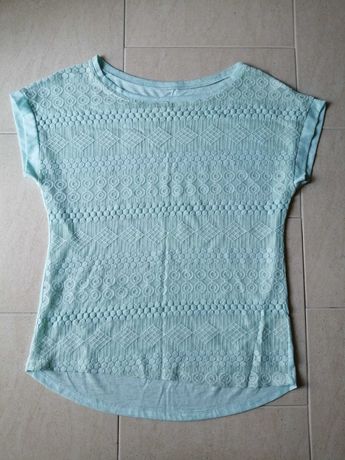 T-shirt azul bebé com detalhes | Tamanho único