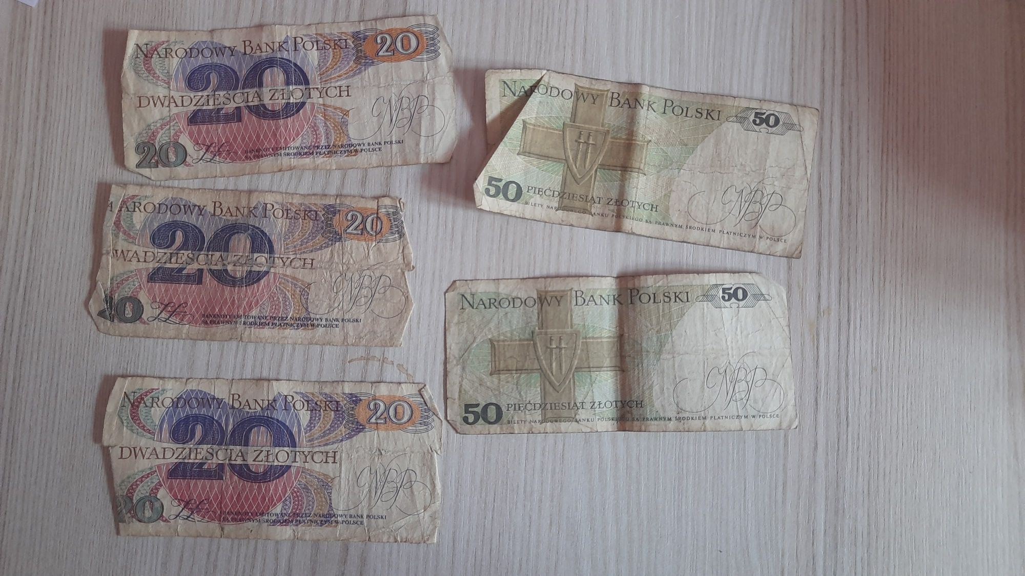 Zestaw banknotów z PRL rok 1982 i 1988