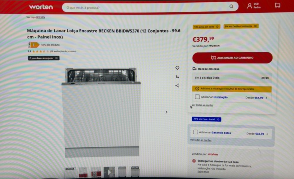 Máquina de Lavar Loiça Encastre BECKEN — Nova, Selada (60cm, Inox)