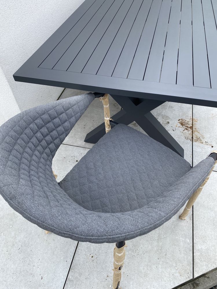 Stół aluminiowy ogrodowy z krzesłami zestaw 8 osobowy