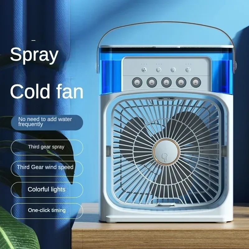Настольный вентилятор увлажнитель 4в1 , питание от USB. Green.