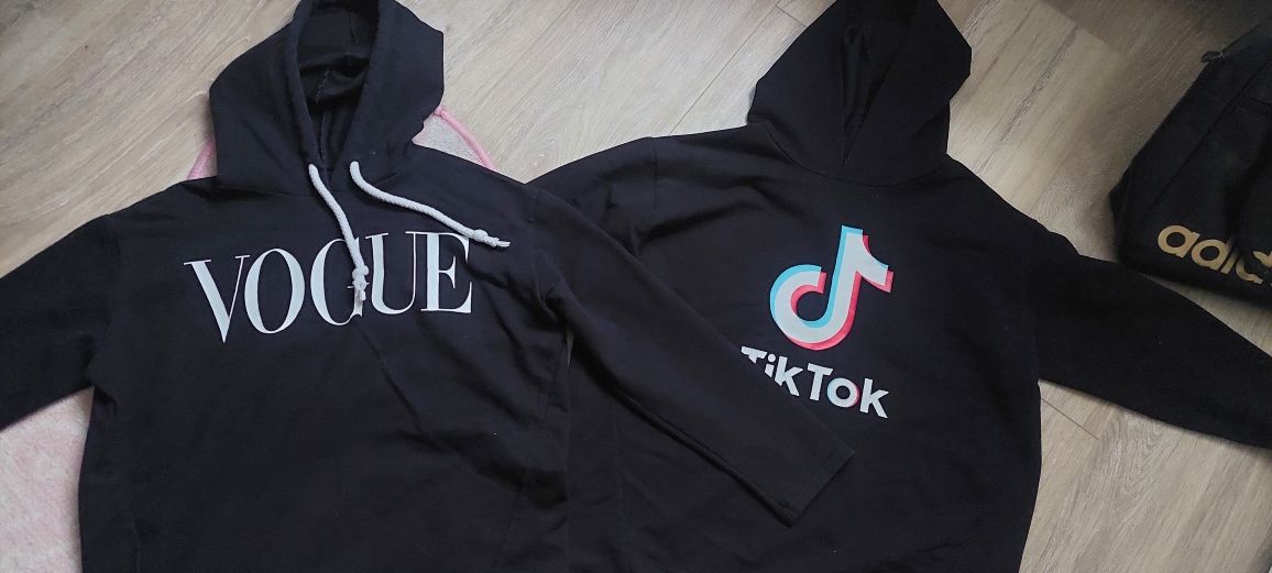 Bluzy bluza czarna tik tok vogue