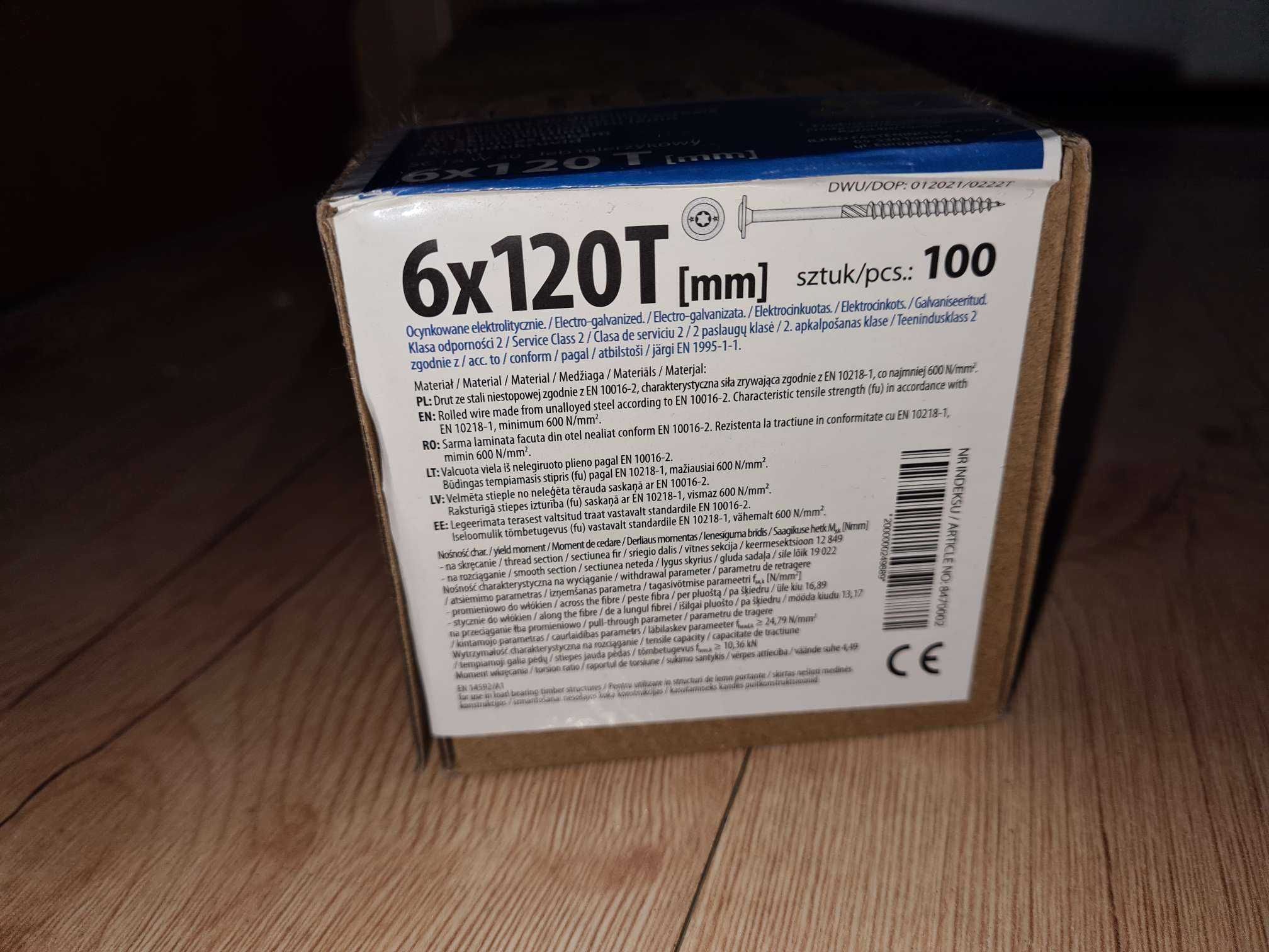 Wkręty Talerzykowe B.PRO 6x120T TX30 - 100 sztuk