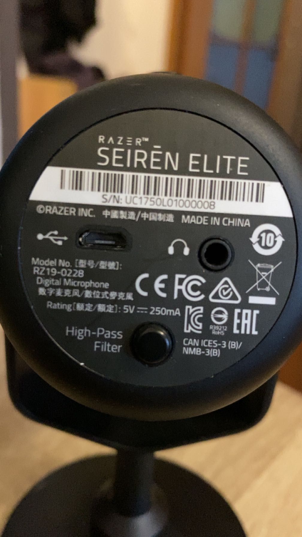 Mikrofon Razer seiren elite