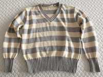 Sweter damski, C&A, M, paski, kremowo-szary (Odzież)