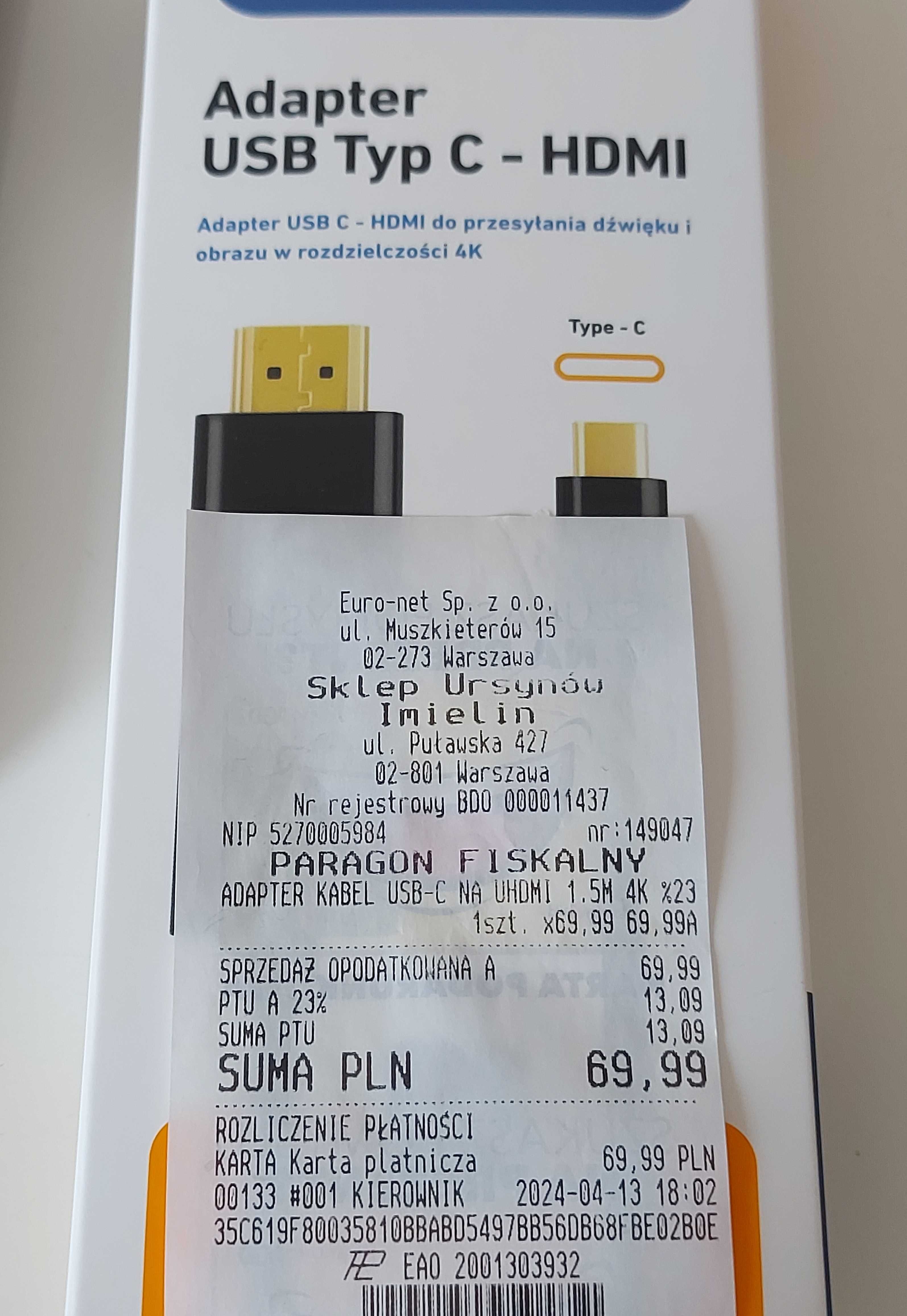 Adapter USB Type C - HDMI