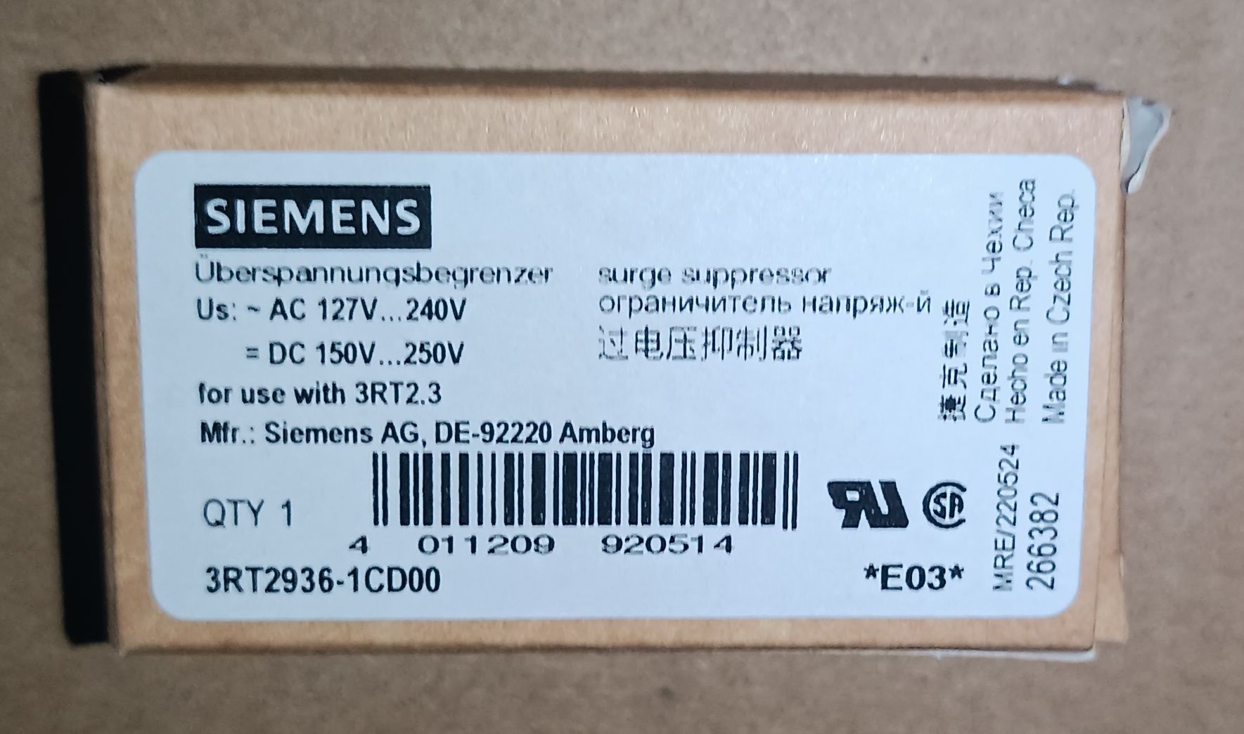 SIEMENS 3RT2936-1CD00 ограничитель напряж-й  (RC ЭЛЕМЕНТ), 127 ...