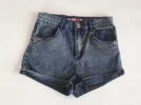 Marmurkowe jeansowe spodenki szorty Bershka 34 xs