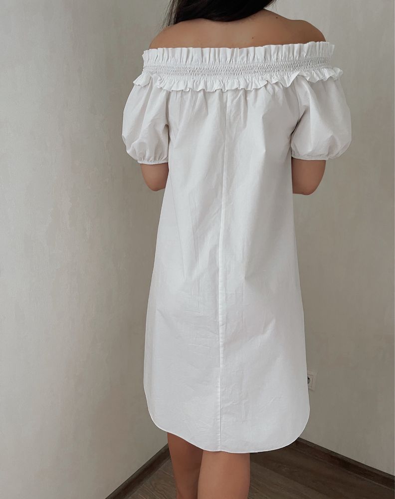 Белое летнее платье (100% хлопок)