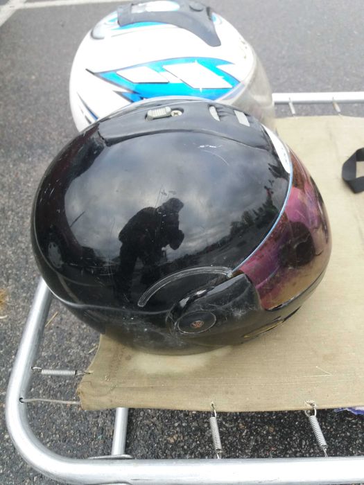 шлем-мото-вело синий с белым