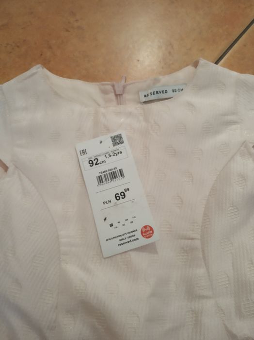 Sukienka wizytowa elegancka Reserved 92 cm komunia chrzciny wesele