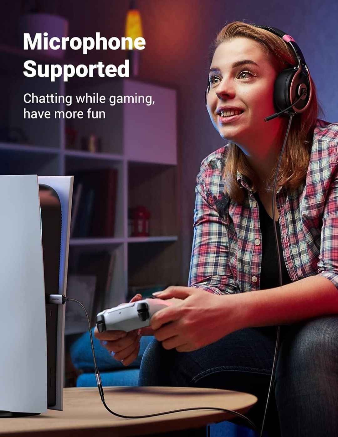 UGREEN Zewnętrzna Karta Dźwiękowa USB na 3.5mm Kompatybilna z PS5 PS4