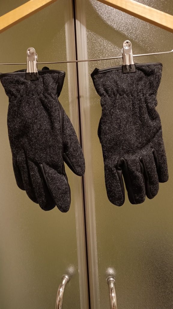 NOWE Thinsulate  Norweskie rękawiczki, 100% Wełna 100% Skóra, Roz. 9,5