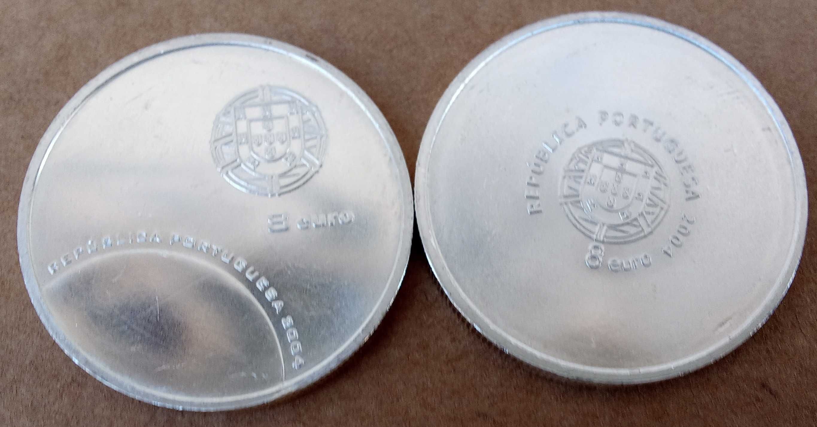 2 Moedas de 8 Euros prata, ano de 2004,